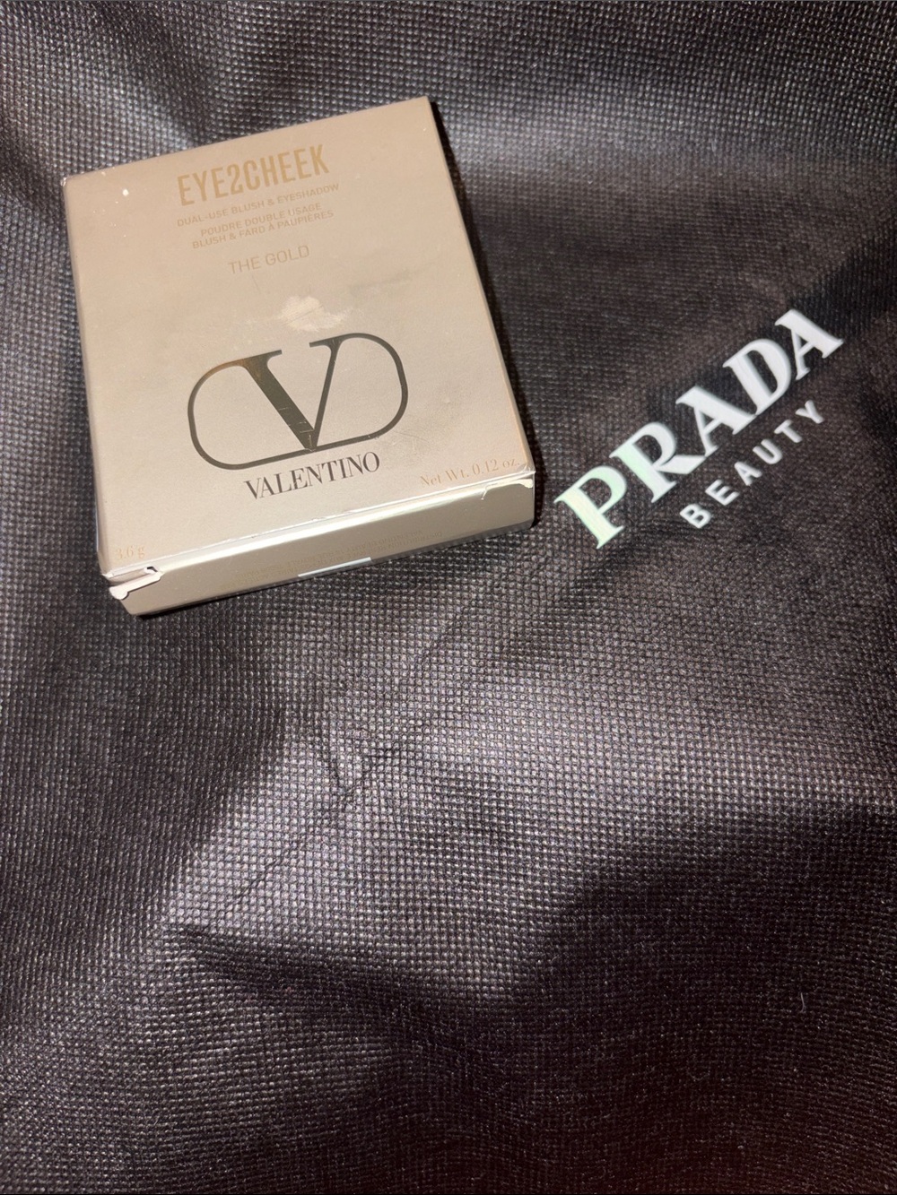 NWT NEVER USED Prada Emerald Green Tote and VALENTINO EYESHADOWFULL INCLUSIO